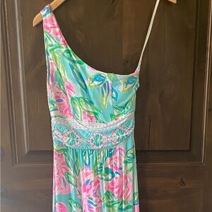 Lilly Pulitzer One Shoulder Sexy Summer Long Dress XS